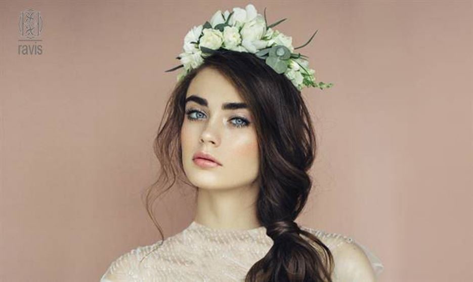 مدل مو با تاج گل عروس